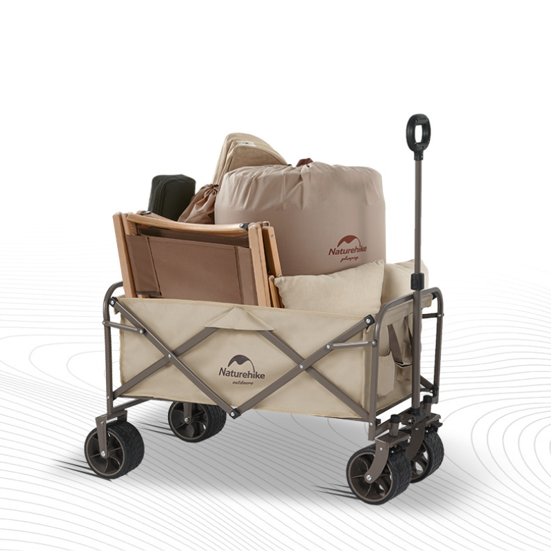 Naturehike skládací přepravní vozík Off-road s brzdou 12 kg - krémový